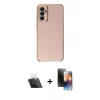 MARSİLYAN™- Galaxy A14 4G Kılıf Yankı Serisi - Siyah 3D Antistatik Mat Seramik Nano Ekran Koruyucu + Kamera Lens Koruma Cam - SF