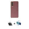 MARSİLYAN™- Galaxy A14 4G Kılıf Yankı Serisi - Siyah 3D Antistatik Seramik Nano Ekran Koruyucu + Kamera Lens Koruma Cam - SF