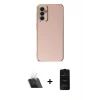 MARSİLYAN™- Galaxy A14 4G Kılıf Yankı Serisi - Siyah 6D Antistatik Mat Seramik Hayalet Nano Ekran Koruyucu + Kamera Lens Koruma Cam - SF