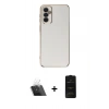 MARSİLYAN™- Galaxy A14 4G Kılıf Yankı Serisi - Siyah 6D Antistatik Mat Seramik Hayalet Nano Ekran Koruyucu + Kamera Lens Koruma Cam - SF