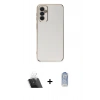 MARSİLYAN™- Galaxy A14 4G Kılıf Yankı Serisi - Siyah Joko Magic 5D Cam + Şeffaf Kamera Lens Koruma Cam
