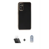MARSİLYAN™- Galaxy A14 4G Kılıf Yankı Serisi - Siyah Joko Magic 5D Cam + Şeffaf Kamera Lens Koruma Cam