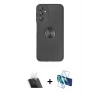 MARSİLYAN™- Galaxy A14 4G Kılıf Yörünge Çizgi - Siyah 3D Antistatik Seramik Nano Ekran Koruyucu + Kamera Lens Koruma Cam - SF