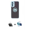 MARSİLYAN™- Galaxy A14 4G Kılıf Yörünge Çizgi - Siyah 3D Antistatik Seramik Nano Ekran Koruyucu + Kamera Lens Koruma Cam - SF