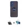 MARSİLYAN™- Galaxy A14 4G Kılıf Yörünge Çizgi - Siyah 3D Antistatik Seramik Nano Ekran Koruyucu + Kamera Lens Koruma Cam - SF