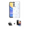 MARSİLYAN™- Galaxy A14 4G Kılıf Yörünge Form - Siyah 3D Antistatik Mat Seramik Nano Ekran Koruyucu + Kamera Lens Koruma Cam - SF
