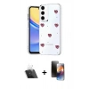 MARSİLYAN™- Galaxy A14 4G Kılıf Yörünge Form - Siyah 3D Antistatik Mat Seramik Nano Ekran Koruyucu + Kamera Lens Koruma Cam - SF