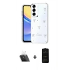 MARSİLYAN™- Galaxy A14 4G Kılıf Yörünge Form - Siyah 6D Antistatik Mat Seramik Hayalet Nano Ekran Koruyucu + Kamera Lens Koruma Cam - SF