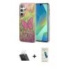 MARSİLYAN™- Galaxy A14 4G Kılıf Zirve Modern Prime - Şeffaf Pasifik Cam Ekran Koruyucu + Kamera Lens Koruma Cam - SF