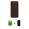 MARSİLYAN™- Galaxy A15 4G Kılıf Ahenk Çizgi Serisi - Siyah 6D Antistatik Mat Seramik Hayalet Nano Ekran Koruyucu + Raze Metal Kamera Lens - SH