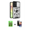 MARSİLYAN™- Galaxy A15 4G Kılıf Ahenk Klasik - Siyah 3D Antistatik Mat Seramik Nano Ekran Koruyucu + Raze Metal Kamera Lens - GS