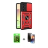 MARSİLYAN™- Galaxy A15 4G Kılıf Ahenk Klasik - Siyah 3D Antistatik Mat Seramik Nano Ekran Koruyucu + Raze Metal Kamera Lens - SH