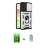 MARSİLYAN™- Galaxy A15 4G Kılıf Ahenk Klasik - Siyah Joko Magic 5D Cam + Raze Metal Kamera Lens - GS