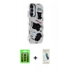 MARSİLYAN™- Galaxy A15 4G Kılıf Ahenk Modern Serisi - Şeffaf Pasifik Cam Ekran Koruyucu + Raze Metal Kamera Lens - SH