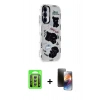MARSİLYAN™- Galaxy A15 4G Kılıf Ahenk Modern Serisi - Siyah 3D Antistatik Mat Seramik Nano Ekran Koruyucu + Raze Metal Kamera Lens - GS