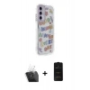 MARSİLYAN™- Galaxy A15 4G Kılıf Ahenk Modern Serisi - Siyah 6D Antistatik Mat Seramik Hayalet Nano Ekran Koruyucu + Kamera Lens Koruma Cam - SF