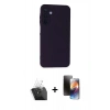 MARSİLYAN™- Galaxy A15 4G Kılıf Ahenk Serisi - Siyah 3D Antistatik Mat Seramik Nano Ekran Koruyucu + Kamera Lens Koruma Cam - SF