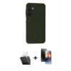 MARSİLYAN™- Galaxy A15 4G Kılıf Ahenk Serisi - Siyah 3D Antistatik Mat Seramik Nano Ekran Koruyucu + Kamera Lens Koruma Cam - SF