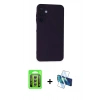 MARSİLYAN™- Galaxy A15 4G Kılıf Ahenk Serisi - Siyah 3D Antistatik Seramik Nano Ekran Koruyucu + Raze Metal Kamera Lens - GS