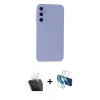 MARSİLYAN™- Galaxy A15 4G Kılıf Ahenk Serisi - Siyah 3D Antistatik Seramik Nano Ekran Koruyucu + Kamera Lens Koruma Cam - SF
