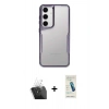 MARSİLYAN™- Galaxy A15 4G Kılıf Akış Çizgi Koleksiyonu - Şeffaf Pasifik Cam Ekran Koruyucu + Şeffaf Kamera Lens Koruma Cam