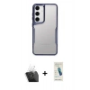 MARSİLYAN™- Galaxy A15 4G Kılıf Akış Çizgi Koleksiyonu - Şeffaf Pasifik Cam Ekran Koruyucu + Şeffaf Kamera Lens Koruma Cam
