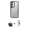 MARSİLYAN™- Galaxy A15 4G Kılıf Akış Çizgi Koleksiyonu - Şeffaf Pasifik Cam Ekran Koruyucu + Şeffaf Kamera Lens Koruma Cam
