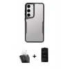 MARSİLYAN™- Galaxy A15 4G Kılıf Akış Çizgi Koleksiyonu - Siyah 6D Antistatik Mat Seramik Hayalet Nano Ekran Koruyucu + Kamera Lens Koruma Cam - SF