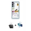 MARSİLYAN™- Galaxy A15 4G Kılıf Çekirdek Asil - Siyah 3D Antistatik Cam Ekran Koruyucu + Kamera Lens Koruma Cam - SF