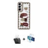 MARSİLYAN™- Galaxy A15 4G Kılıf Çekirdek Asil - Siyah 3D Antistatik Cam Ekran Koruyucu + Kamera Lens Koruma Cam - SF