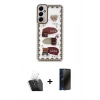 MARSİLYAN™- Galaxy A15 4G Kılıf Çekirdek Asil - Siyah 3D Antistatik Hayalet Cam Ekran Koruyucu + Kamera Lens Koruma Cam - SF