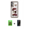 MARSİLYAN™- Galaxy A15 4G Kılıf Çekirdek Asil - Siyah 3D Antistatik Hayalet Cam Ekran Koruyucu + Raze Metal Kamera Lens - SH