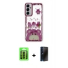 MARSİLYAN™- Galaxy A15 4G Kılıf Çekirdek Asil - Siyah 3D Antistatik Hayalet Cam Ekran Koruyucu + Raze Metal Kamera Lens - SH