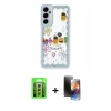 MARSİLYAN™- Galaxy A15 4G Kılıf Çekirdek Asil - Siyah 3D Antistatik Mat Seramik Nano Ekran Koruyucu + Raze Metal Kamera Lens - GS