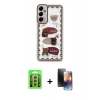 MARSİLYAN™- Galaxy A15 4G Kılıf Çekirdek Asil - Siyah 3D Antistatik Mat Seramik Nano Ekran Koruyucu + Raze Metal Kamera Lens - GS
