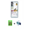 MARSİLYAN™- Galaxy A15 4G Kılıf Çekirdek Asil - Siyah 3D Antistatik Seramik Nano Ekran Koruyucu + Raze Metal Kamera Lens - GS