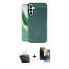 MARSİLYAN™- Galaxy A15 4G Kılıf Doruk Klasik Özel Seri - Siyah 3D Antistatik Mat Seramik Nano Ekran Koruyucu + Kamera Lens Koruma Cam - SF