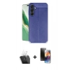 MARSİLYAN™- Galaxy A15 4G Kılıf Doruk Klasik Özel Seri - Siyah 3D Antistatik Mat Seramik Nano Ekran Koruyucu + Kamera Lens Koruma Cam - SF