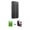 MARSİLYAN™- Galaxy A15 4G Kılıf Doruk Klasik Özel Seri - Siyah 3D Antistatik Mat Seramik Nano Ekran Koruyucu + Raze Metal Kamera Lens - GS