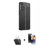 MARSİLYAN™- Galaxy A15 4G Kılıf Doruk Klasik Özel Seri - Siyah 3D Antistatik Mat Seramik Nano Ekran Koruyucu + Kamera Lens Koruma Cam - SF