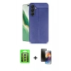 MARSİLYAN™- Galaxy A15 4G Kılıf Doruk Klasik Özel Seri - Siyah 3D Antistatik Mat Seramik Nano Ekran Koruyucu + Raze Metal Kamera Lens - GS