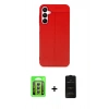 MARSİLYAN™- Galaxy A15 4G Kılıf Doruk Klasik Özel Seri - Siyah 6D Antistatik Mat Seramik Hayalet Nano Ekran Koruyucu + Raze Metal Kamera Lens - GS