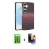 MARSİLYAN™- Galaxy A15 4G Kılıf Doruk Serisi - Siyah 3D Antistatik Mat Seramik Nano Ekran Koruyucu + Raze Metal Kamera Lens - SH