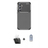 MARSİLYAN™- Galaxy A15 4G Kılıf Eksen Form Prime - Siyah Joko Magic 5D Cam + Şeffaf Kamera Lens Koruma Cam