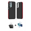 MARSİLYAN™- Galaxy A15 4G Kılıf Eksen Işık - Siyah 3D Antistatik Cam Ekran Koruyucu + Kamera Lens Koruma Cam - SF
