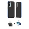 MARSİLYAN™- Galaxy A15 4G Kılıf Eksen Işık - Siyah 3D Antistatik Cam Ekran Koruyucu + Kamera Lens Koruma Cam - SF
