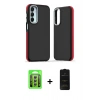 MARSİLYAN™- Galaxy A15 4G Kılıf Eksen Işık - Siyah 6D Antistatik Mat Seramik Hayalet Nano Ekran Koruyucu + Raze Metal Kamera Lens - GS