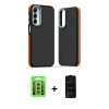 MARSİLYAN™- Galaxy A15 4G Kılıf Eksen Işık - Siyah 6D Antistatik Mat Seramik Hayalet Nano Ekran Koruyucu + Raze Metal Kamera Lens - GS