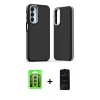 MARSİLYAN™- Galaxy A15 4G Kılıf Eksen Işık - Siyah 6D Antistatik Mat Seramik Hayalet Nano Ekran Koruyucu + Raze Metal Kamera Lens - GS