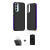 MARSİLYAN™- Galaxy A15 4G Kılıf Eksen Işık - Siyah 6D Antistatik Mat Seramik Hayalet Nano Ekran Koruyucu + Kamera Lens Koruma Cam - SF